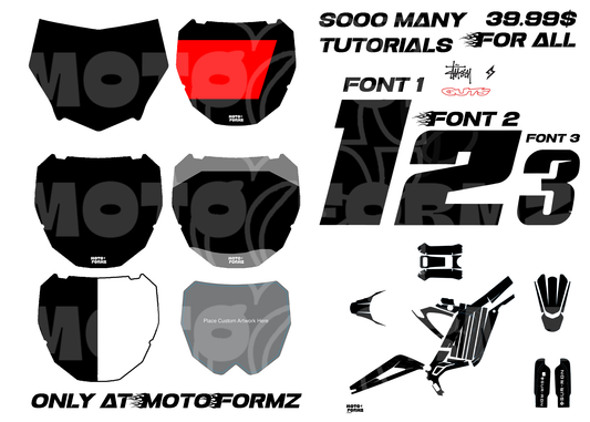 ALL templates + Tutorials + Logos + Kits + Fonts MEGAPACK (ODI, Sur-Ron, Talaria, Dirtbikes, Etc.)